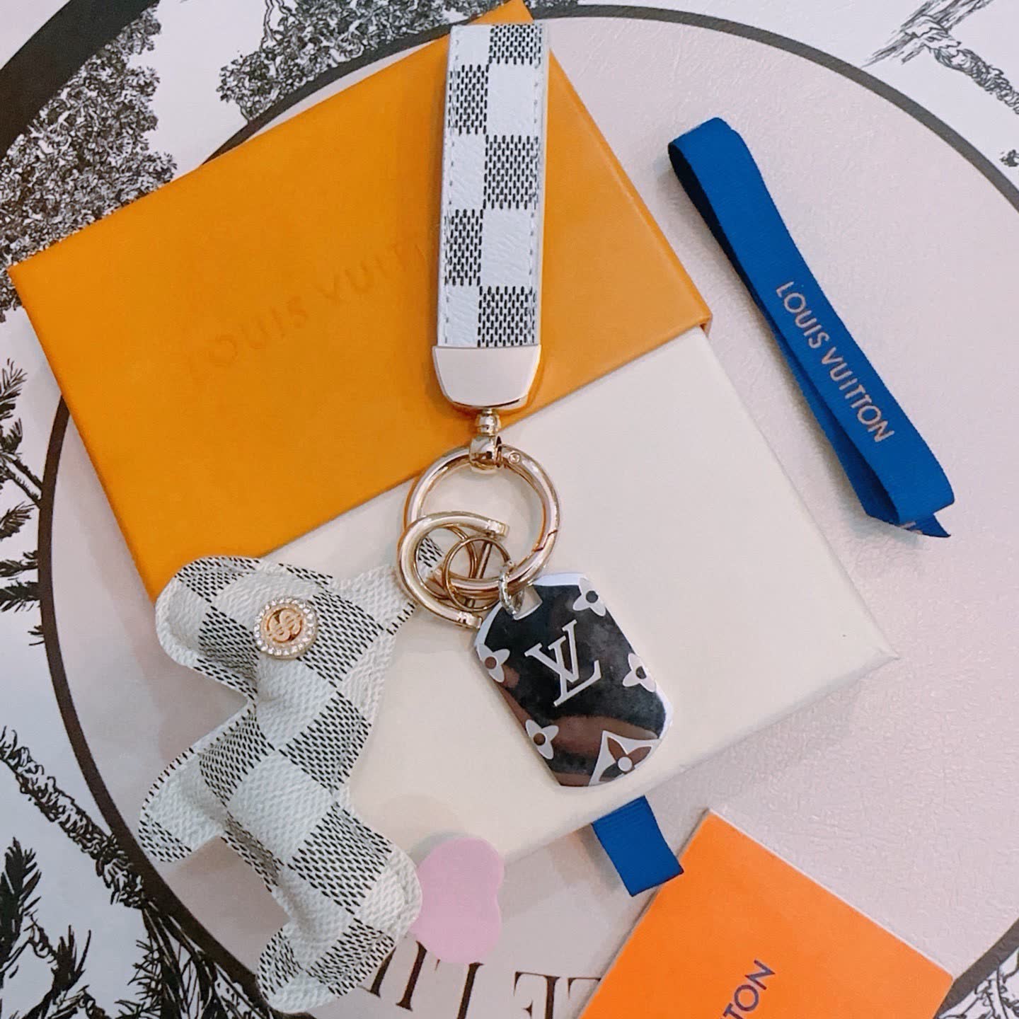 Louis Vuitton Keychain with Monogram Pattern
